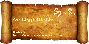 Szilágyi Ulpián névjegykártya
